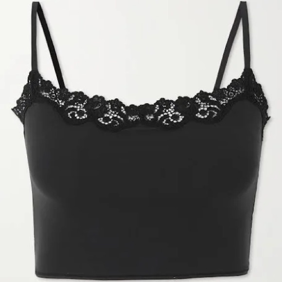 SHEIN Black Bra Basic Bralette Lace Peak-A-Boo Trim Top Shirt Adjustable Strap - Picture 2 of 15